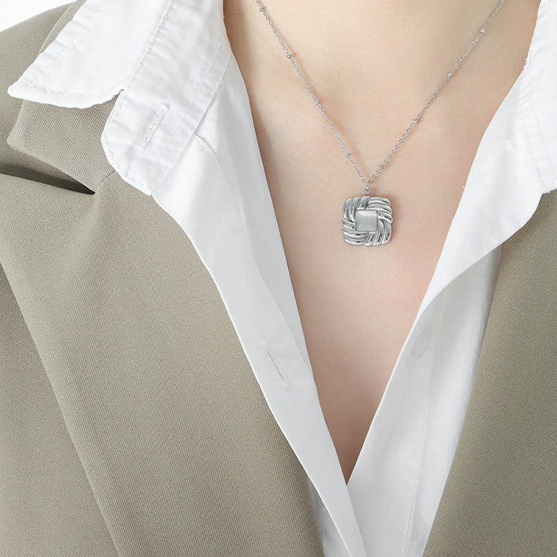 White Opal Black Glass Stone Chain Set Necklace Earrings Cn0289