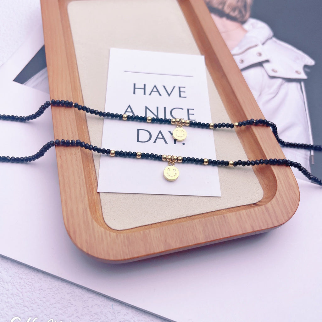 Crystal Smiley Anklet Cn0288