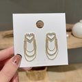 Tassel Long Hollow Heart-Shaped Earrings Cn420