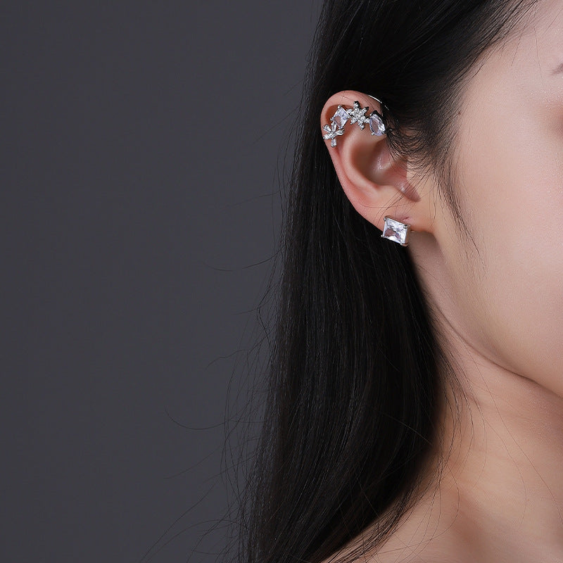 Snowflake Ear Hook Non-Pierced Ear Clip Integrated Earrings Cn512