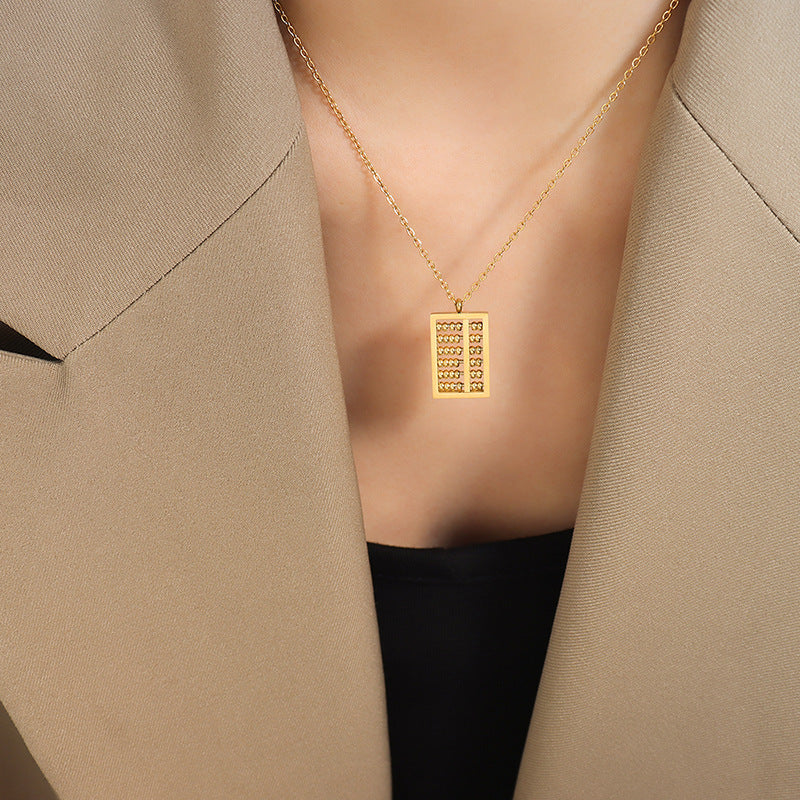 Personalized Small Abacus Pendant Necklace Cn567