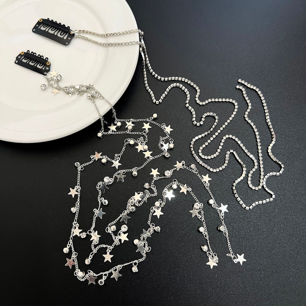 Rhinestone XINGX Braided Hair Chain Barrettes Cn0231