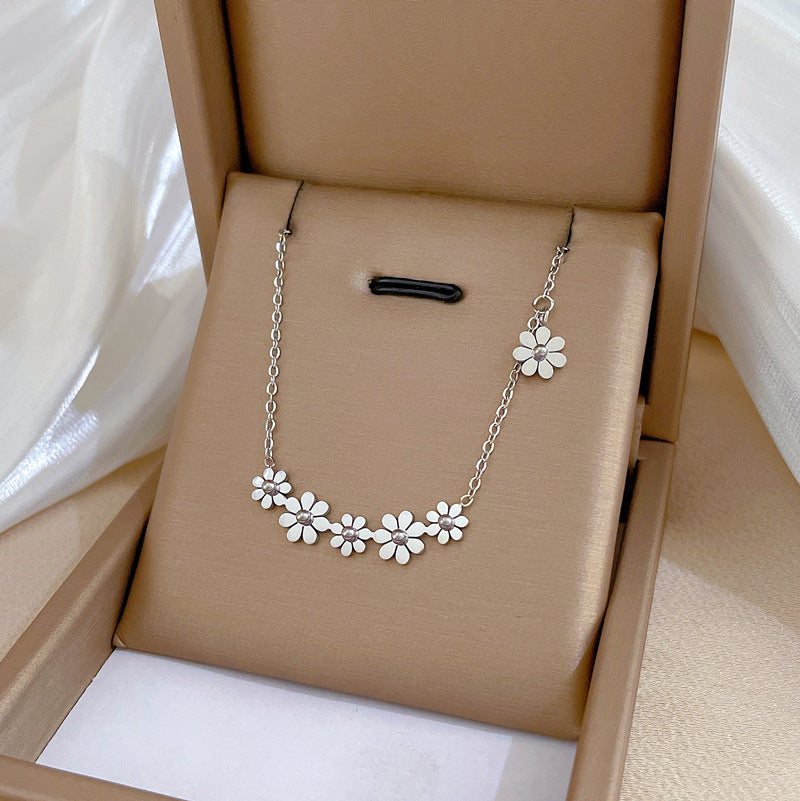 6 Flowers Minimalist Necklace Cn0294