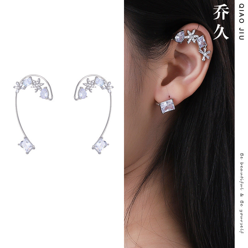 Snowflake Ear Hook Non-Pierced Ear Clip Integrated Earrings Cn512