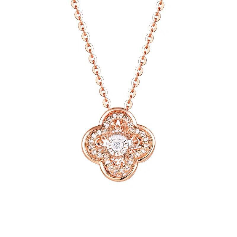 Rose Gold Sweater Chain Diamond Necklace Cn510