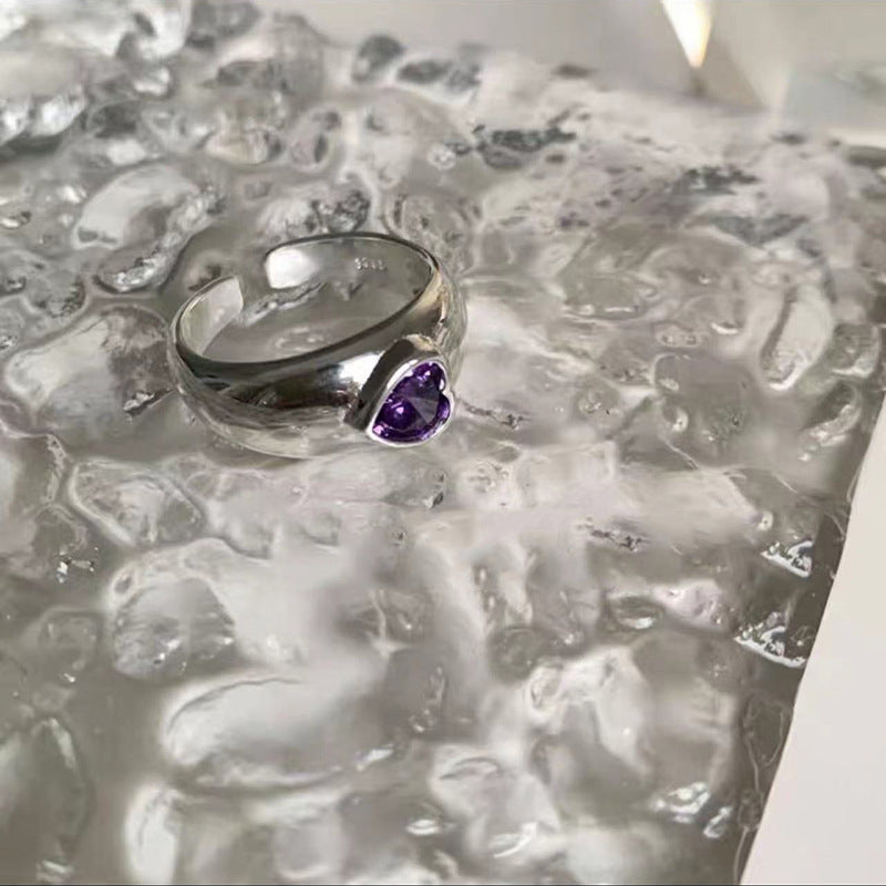 Rainbow Color Zircon Ring Opening Adjustable Ring Cn0304