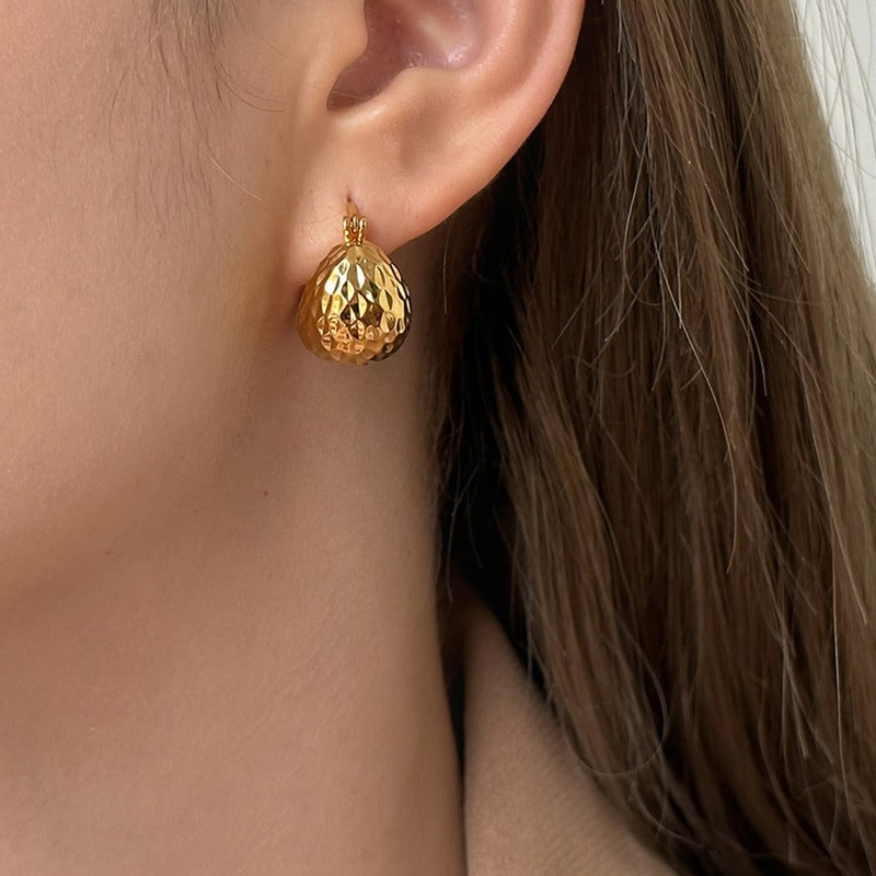 Gold Beanie Earrings Niche Design Sequined Earrings Cn413