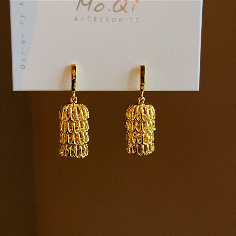 Cage Mid-Moon 18K Electroplated Eardrops Cn0223