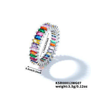 Diamond Ring Jewelry Colorful Zircon Geometric Ring Rainbow Ring