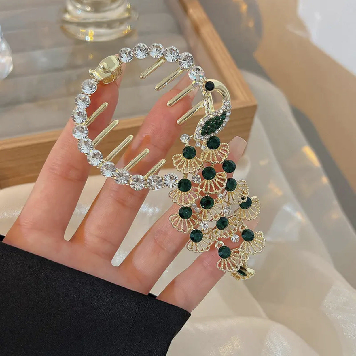 Peacock Hair Clip Headdress Cn0236