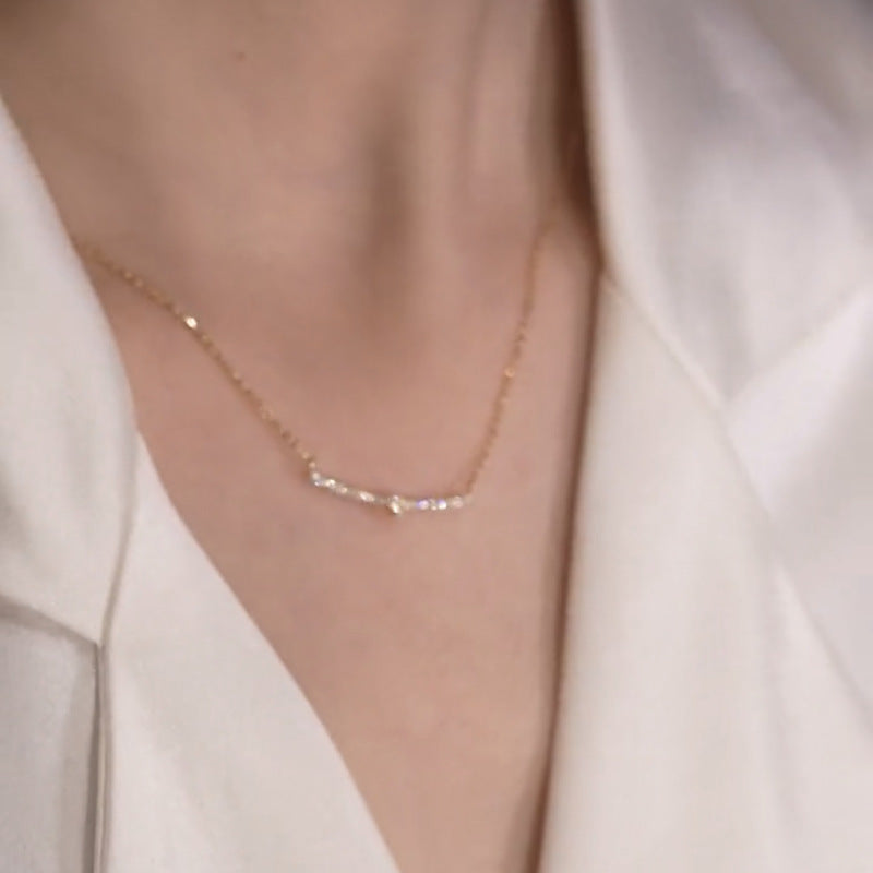 Simple Personality Unique Pearl Necklace Detachable Small Copper Beads Clavicle Chain Cn471