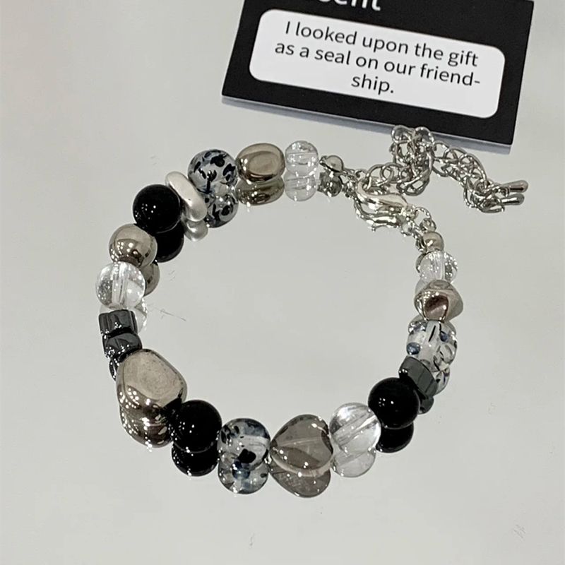 블랙 나이트 구슬 팔찌 간단한 올 매치 Cn334
