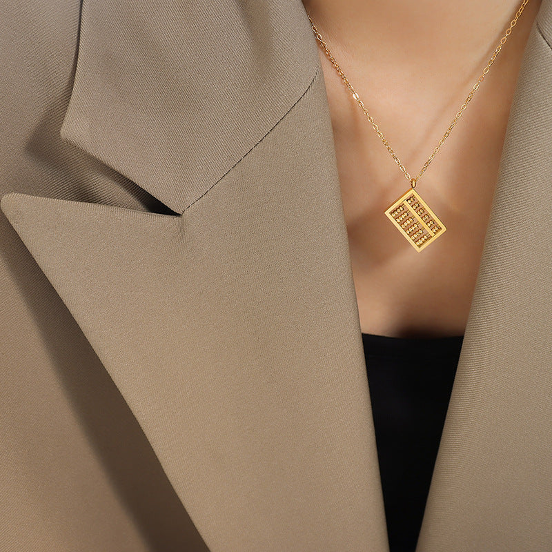 Personalized Small Abacus Pendant Necklace Cn567