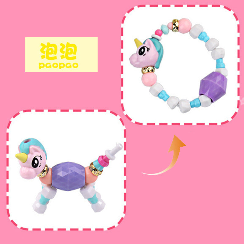 Diy Children Girl Variety Bracelet Elf Magic Animal Children Puzzle Beads Twist Deformation Bracelet Ornament Cn555
