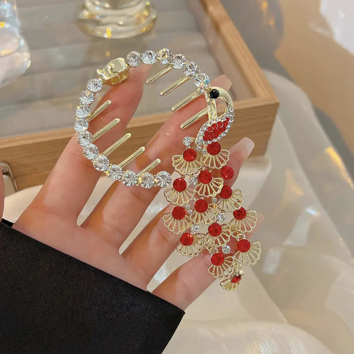 Peacock Hair Clip Headdress Cn0236