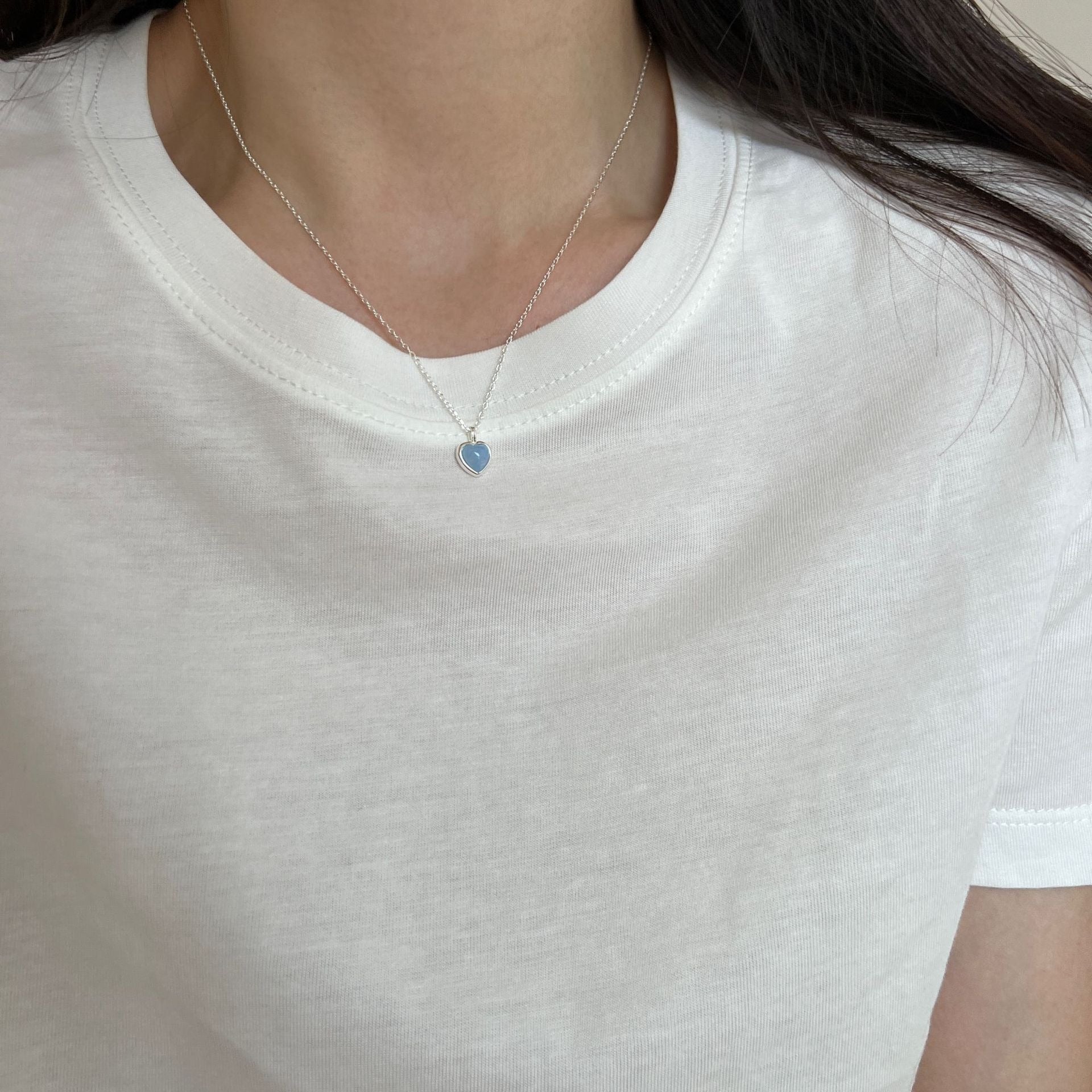 Collana cuore rosa pesca cuore clavicola catena Cn339