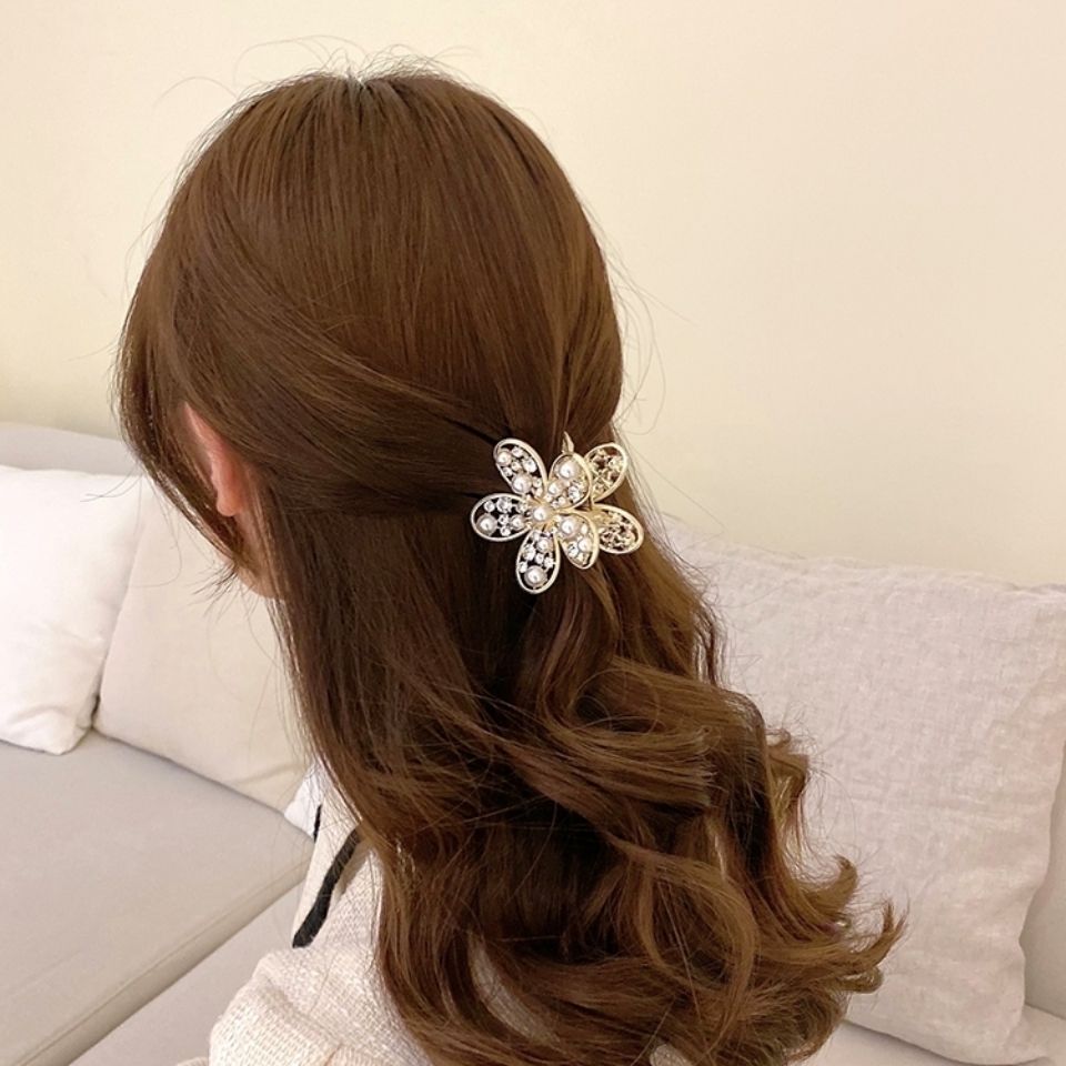 Metal Rhinestone Pearl Flower Headdress Hairpin Cn506