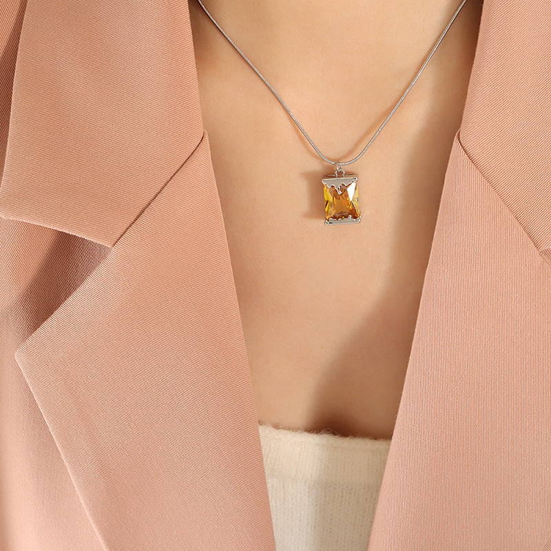 Pendant Titanium Steel Mixed Copper Necklace Fashion Commuter Earrings Jewelry Cn558