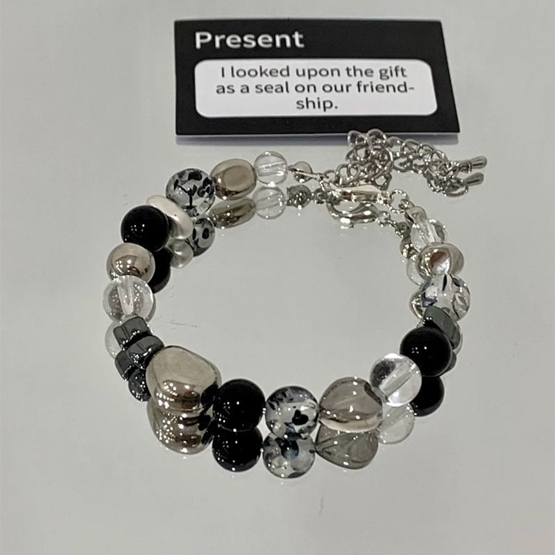 블랙 나이트 구슬 팔찌 간단한 올 매치 Cn334