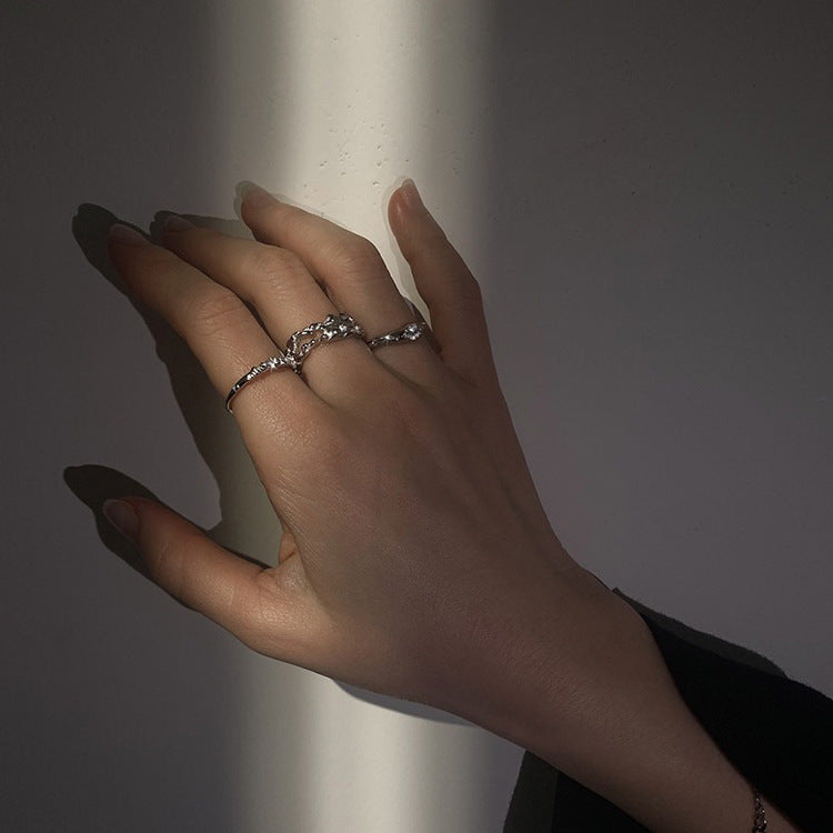 Metal Open-End Zircon Ring Set Cn480