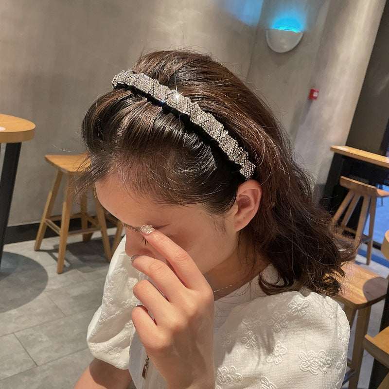 Super Flash Rhinestone Headband Rhinestone Pleated Beautiful Headband Cn507