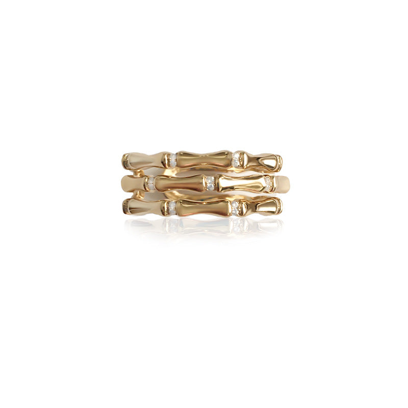 Tough Bamboo Ring Female 18K Gold Cn509
