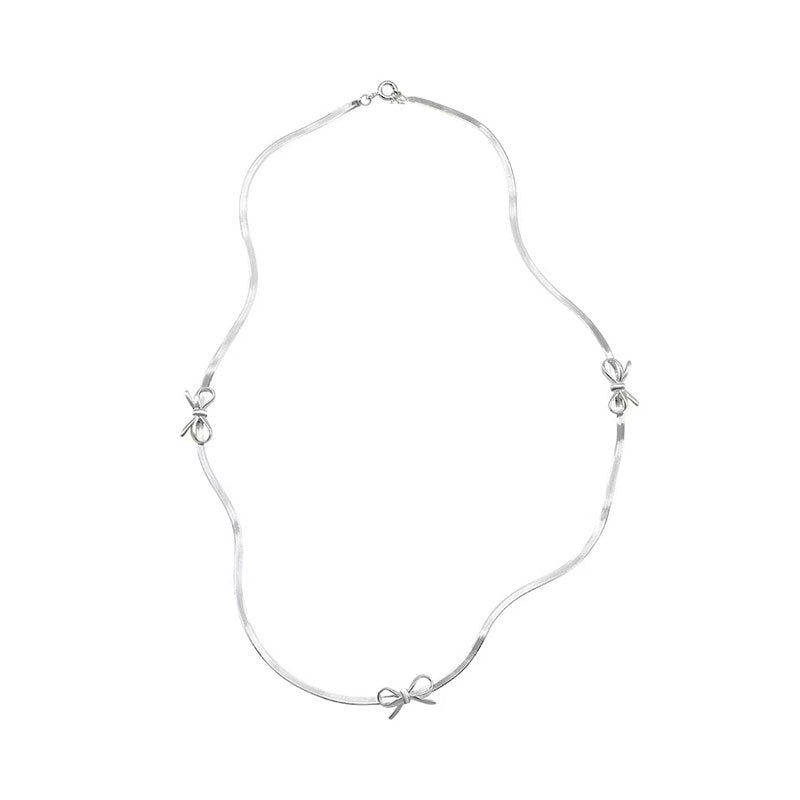 Bow Snake Bones Chain Necklace Cn531