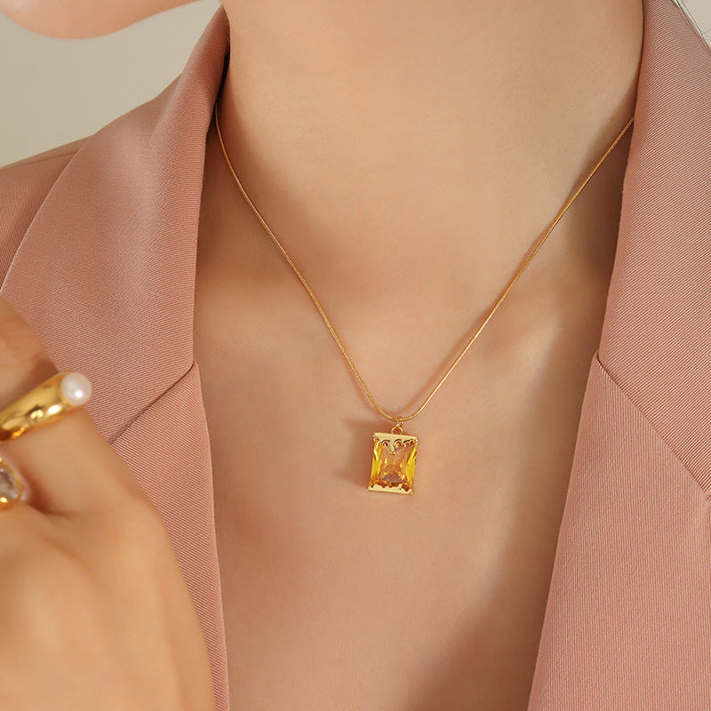 Pendant Titanium Steel Mixed Copper Necklace Fashion Commuter Earrings Jewelry Cn558