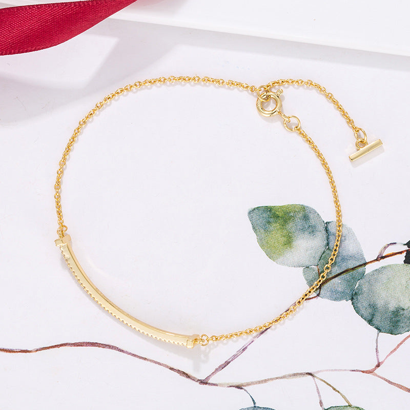 Smiley Face Bracelet V Gold Plated 18K Rose Gold Smile Diamond Bracelet Cn535