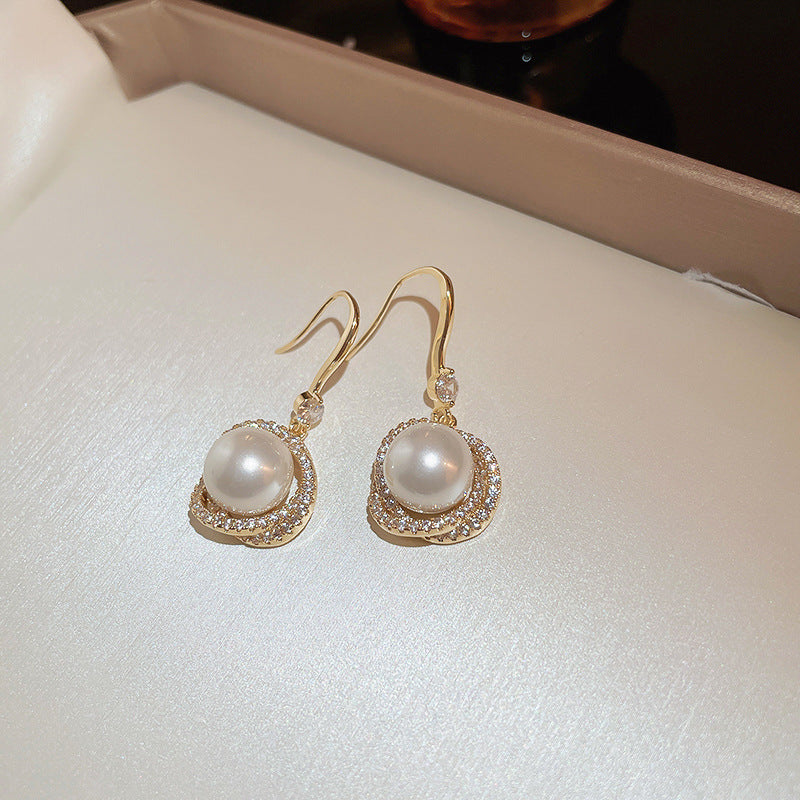 Zircon Bow Water Drop Earrings Cn0220