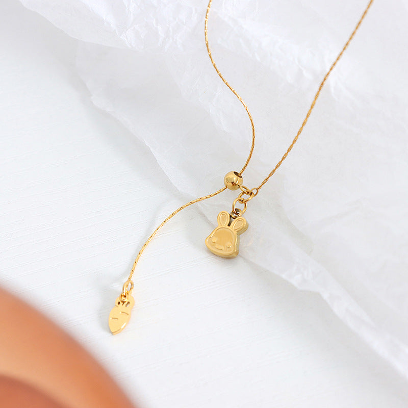 Cute Cartoon Rabbit Carrot Necklace Cn0302