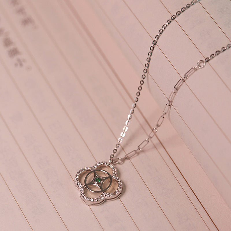 S925 Sterling Silver Clover Necklace Cn450