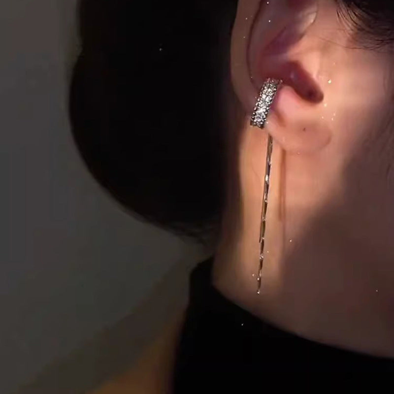 Elf Ear Zircon Tassel Earrings Cn454