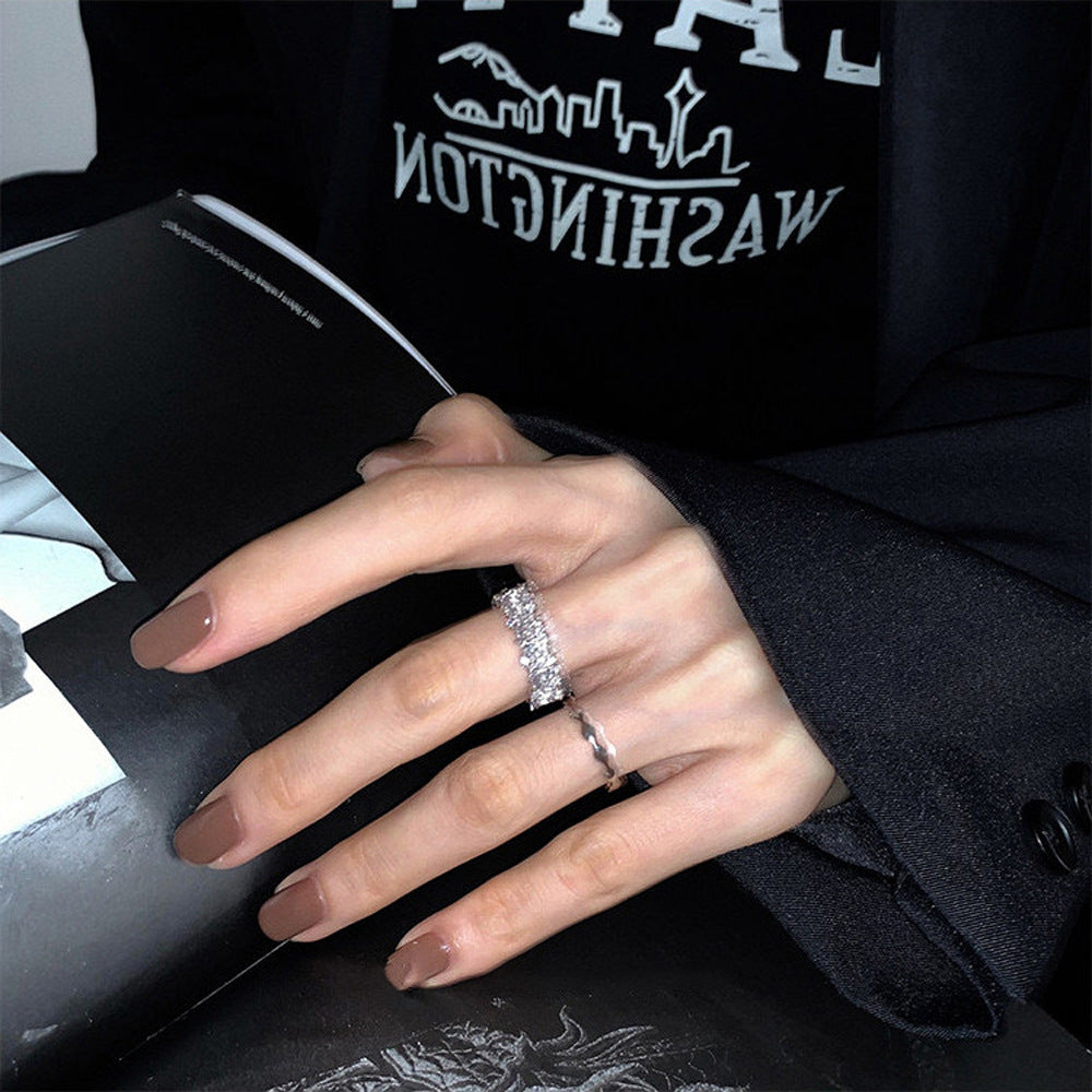 Gold Super Flash Zircon Open Ring Cn465