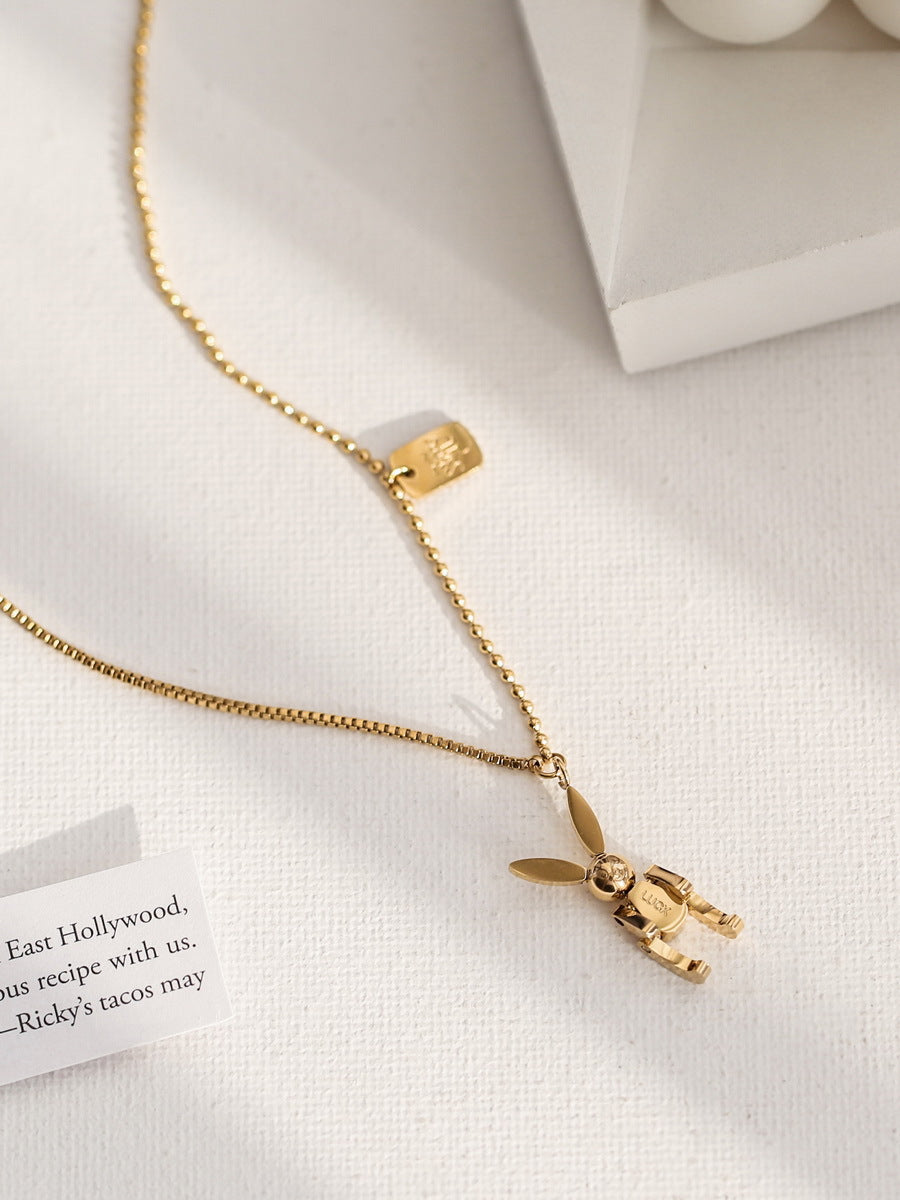 Non-Fading Gold Bunny Necklace Cn0253