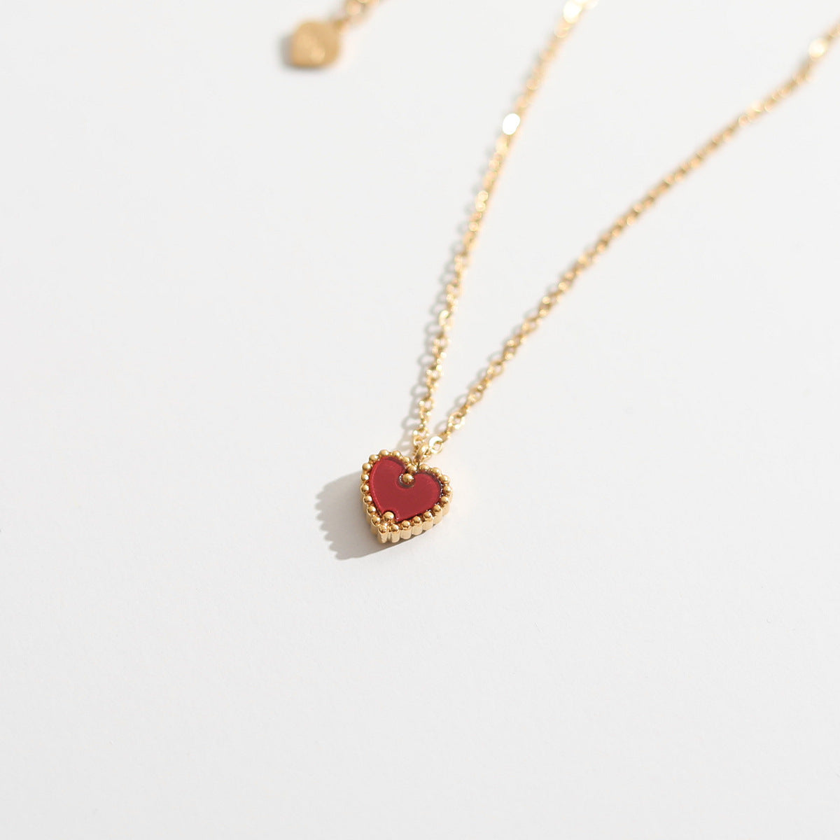 All Match Little Red Heart Necklace Cn0254