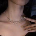 Beads Rhinestone Necklace Unique Clavicle Chain Cn358