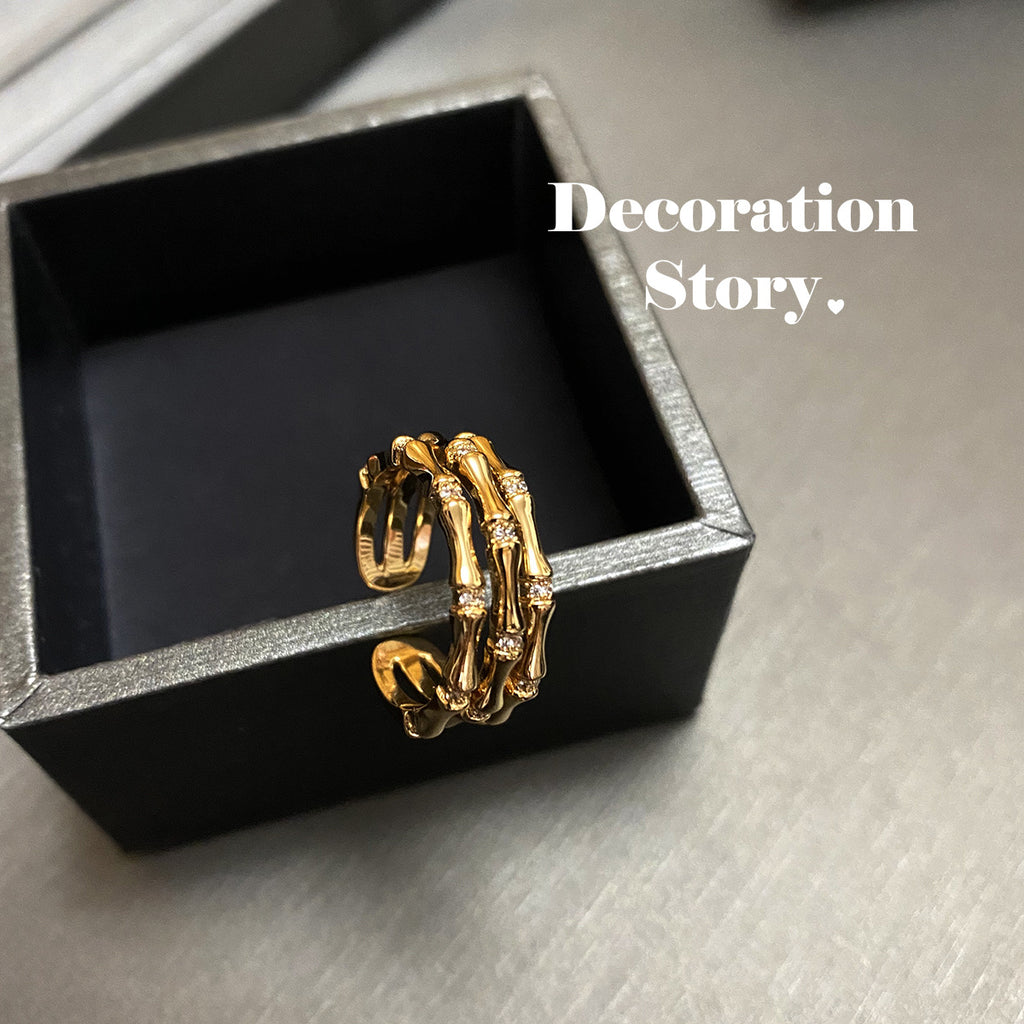 Tough Bamboo Ring Female 18K Gold Cn509