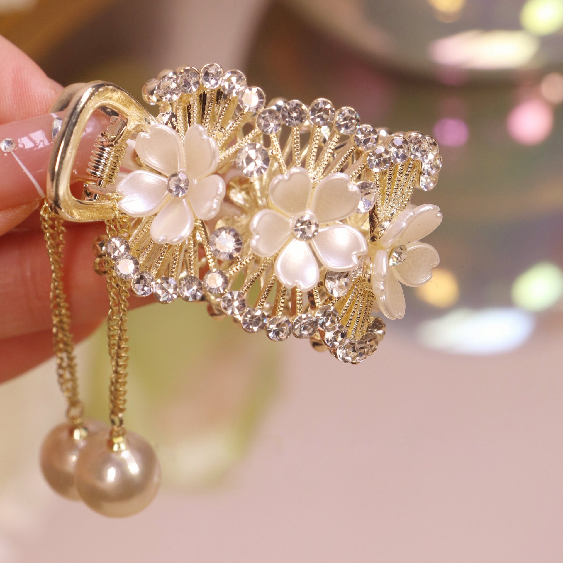 Tassel Rhinestone Flower Headwear Cn0245