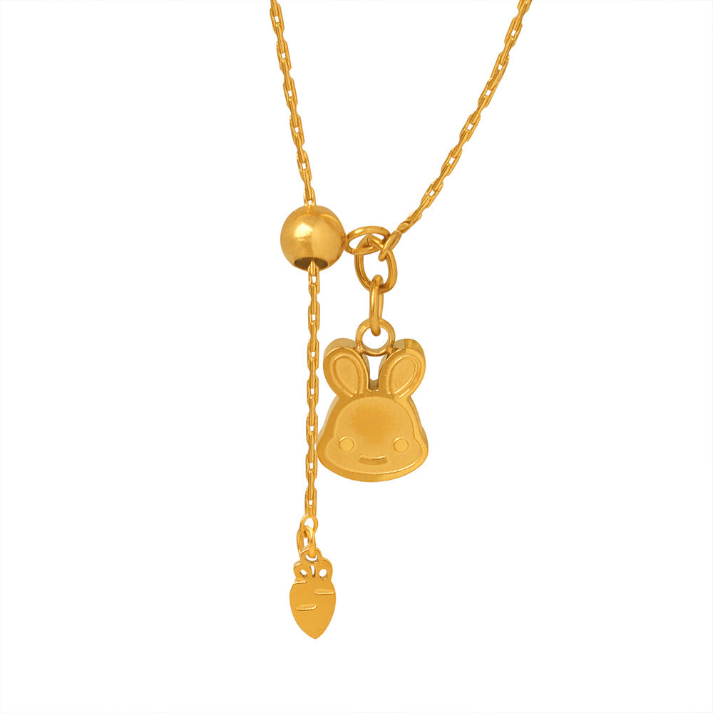 Cute Cartoon Rabbit Carrot Necklace Cn0302