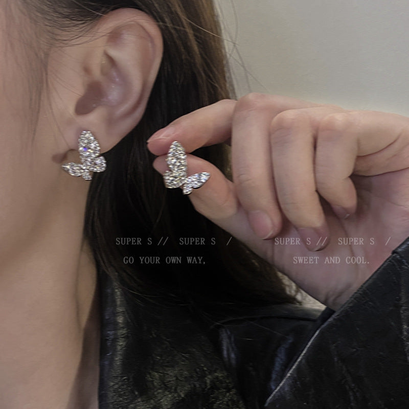 Full Diamond Butterfly Earrings Cn0218