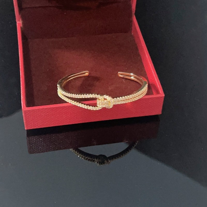 Full Diamond Knotted Bracelet Zircon Niche Bracelet Cn438