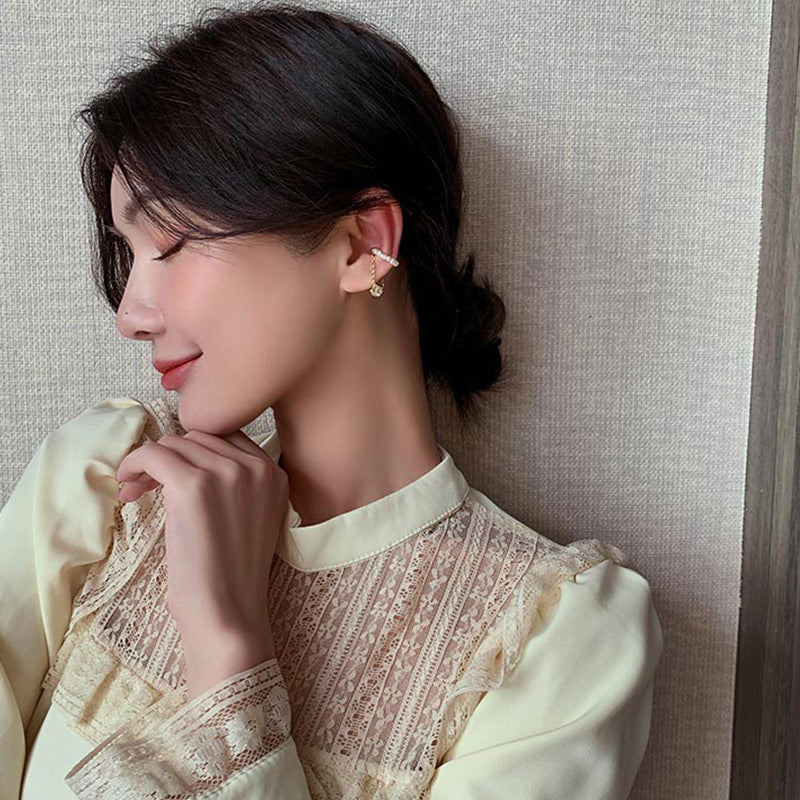 Pearl Earrings Non-Pierced Ear Bone Clip Cn476