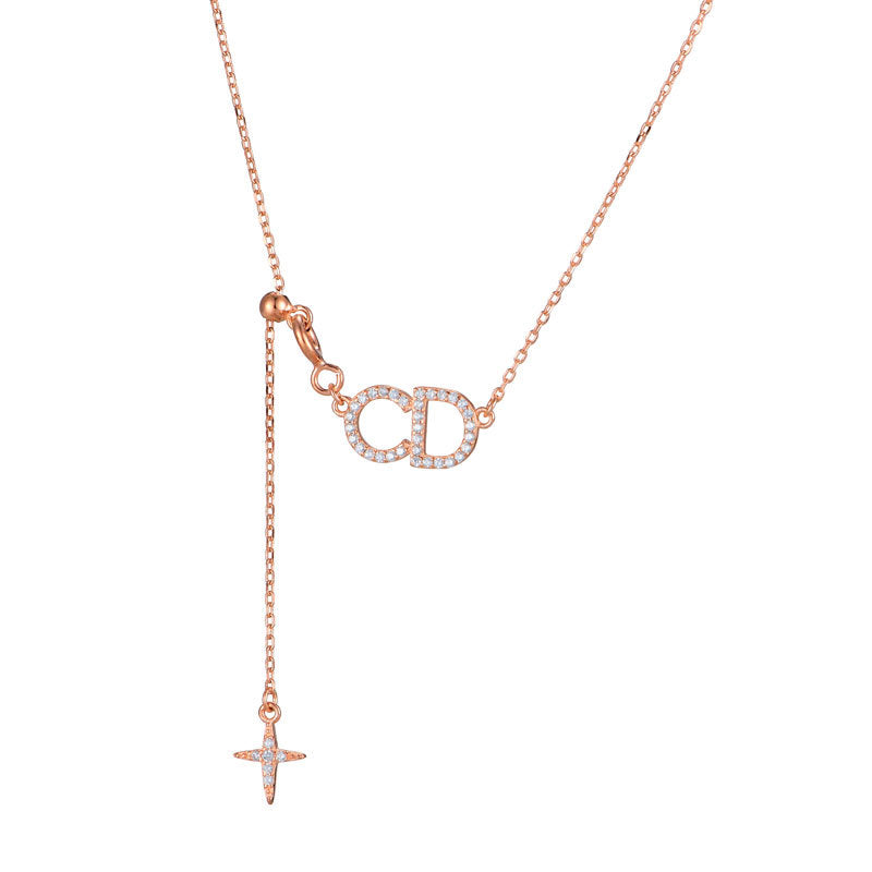 Ins Style English Letter Tassel Necklace Cn502