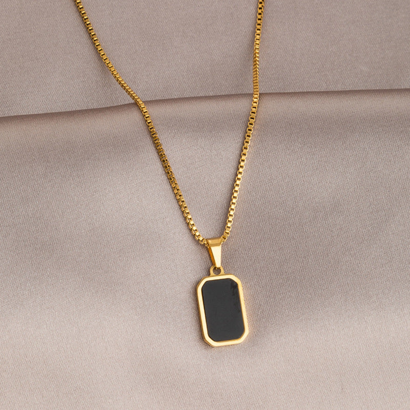 Oval Titanium Steel No Fading Necklace Cn0250