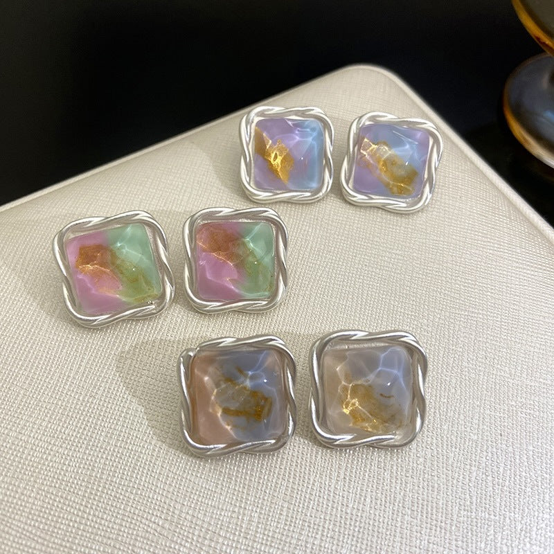 컬러 스퀘어 귀걸이 Cn395