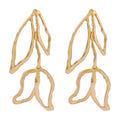 Metallic Hollow Flower Leaf-Shaped Earring Cn0226