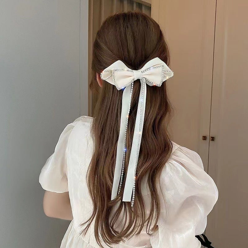 Bow Hair Accessories Rhinestone Hair Band Tassel Hairpin Cn430