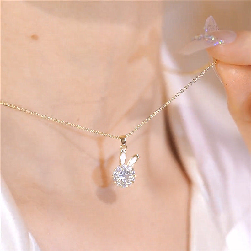 Rhinestone Rabbit Stud Earrings Cn0099