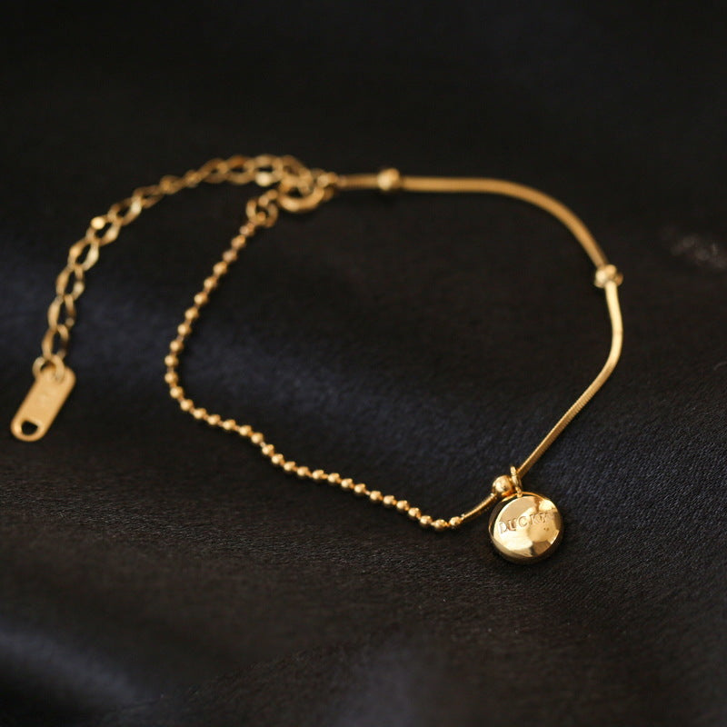 Niche Gold Vintage Lucky Beanie Bracelet Cn0252
